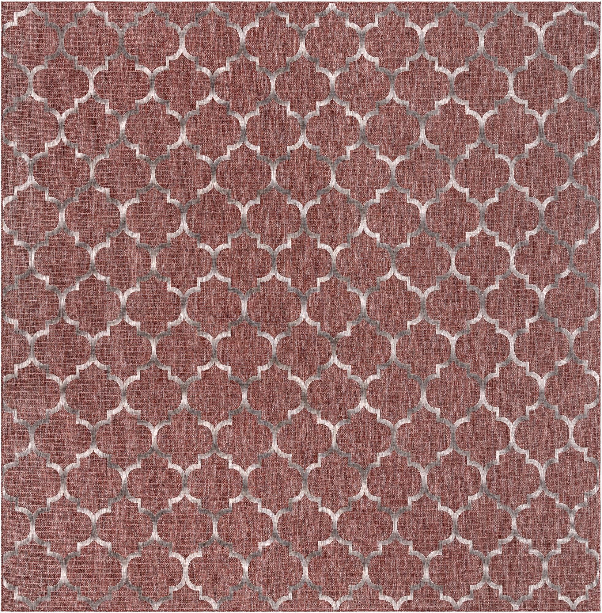  13' x 13'  Washable Lattice Indoor / Outdoor Square Rug