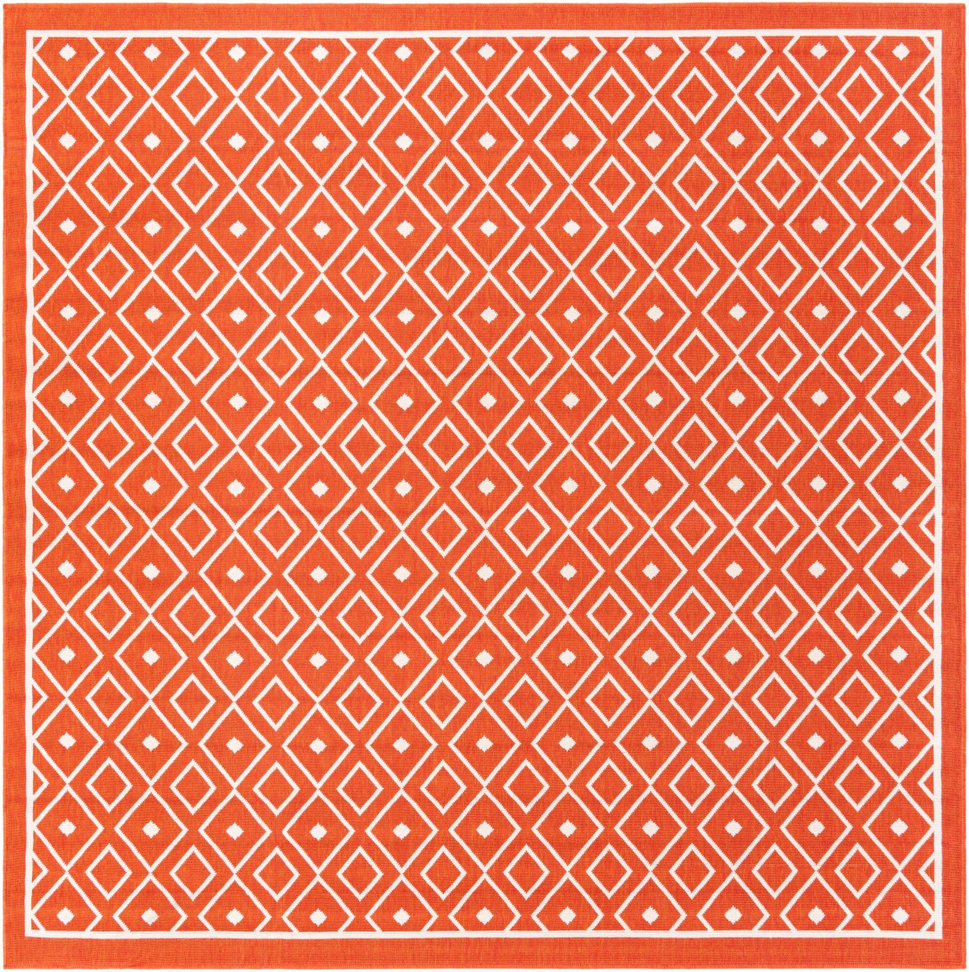  7' 10 x 7' 10  Washable Lattice Indoor / Outdoor Square Rug