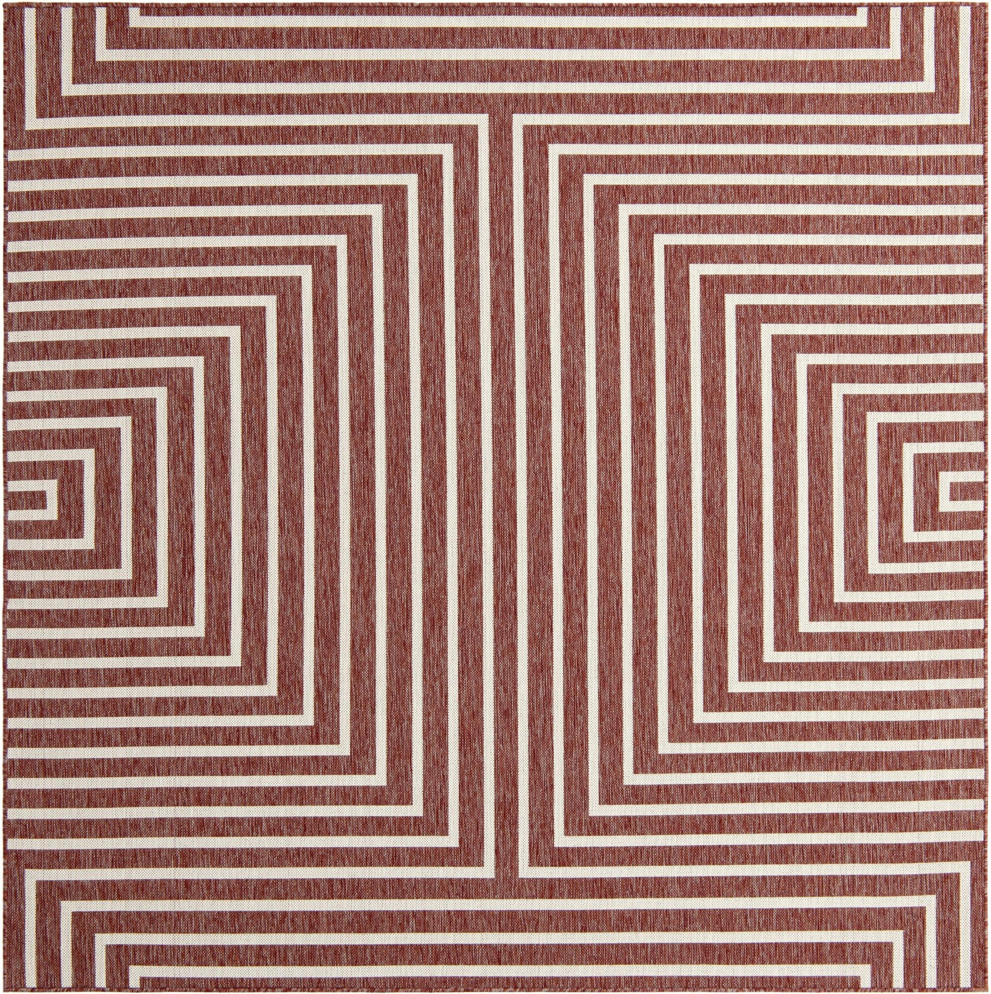  7' 10 x 7' 10  Washable Modern Indoor / Outdoor Square Rug