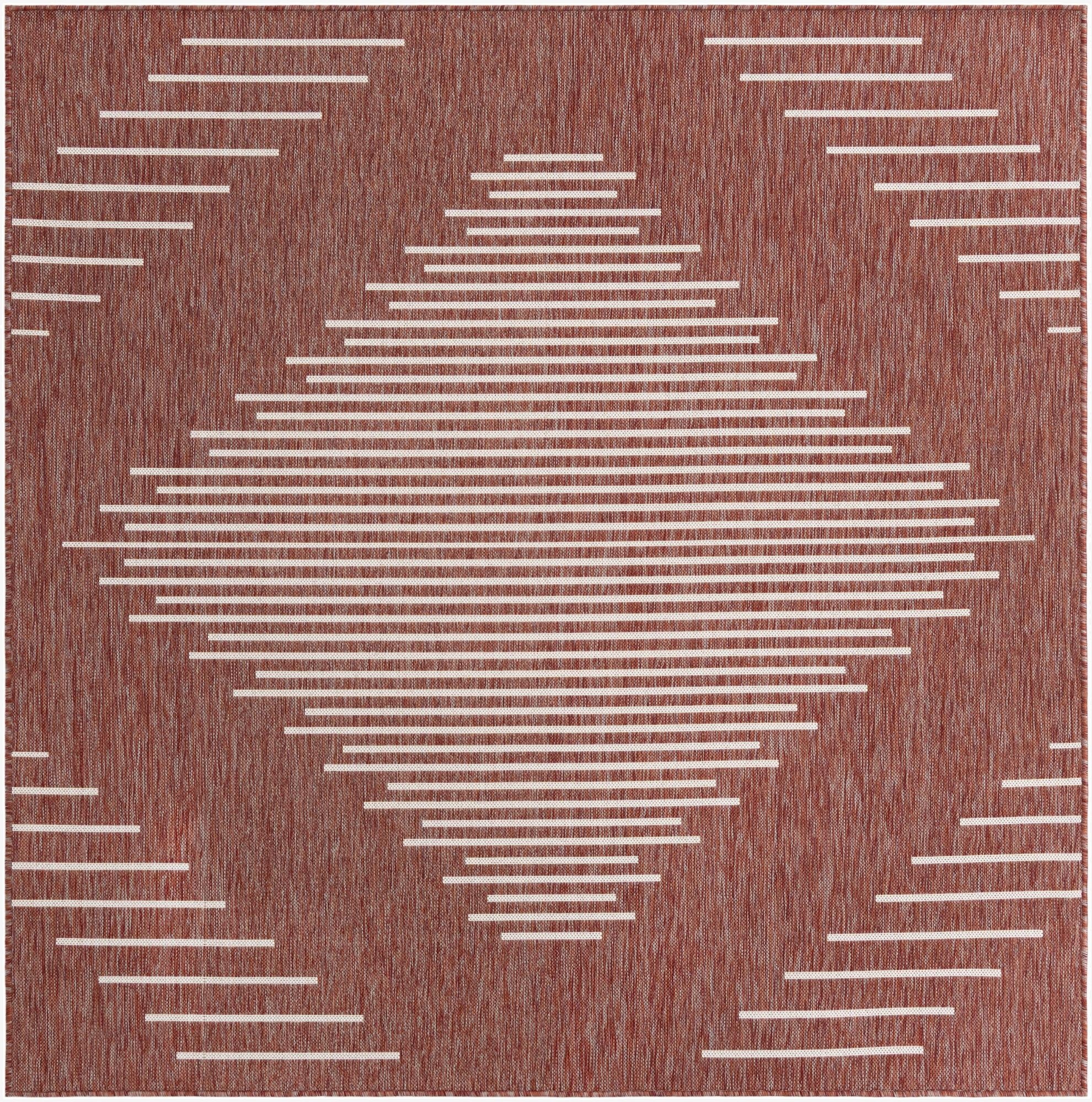  7' x 7'  Washable Modern Indoor / Outdoor Square Rug
