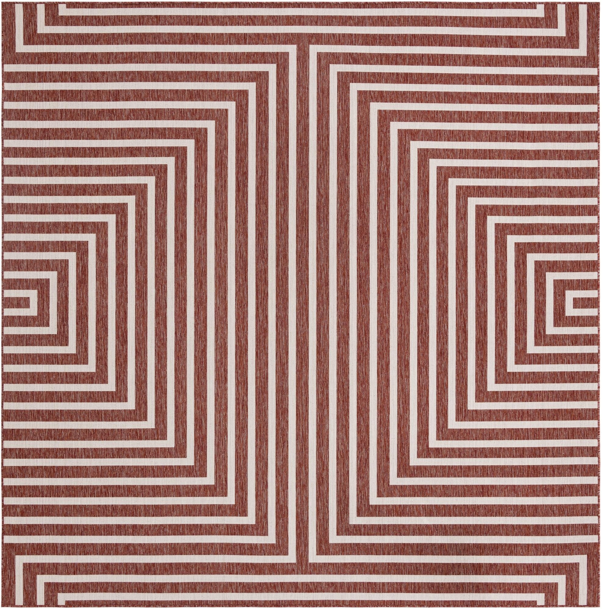  10' x 10'  Washable Modern Indoor / Outdoor Square Rug