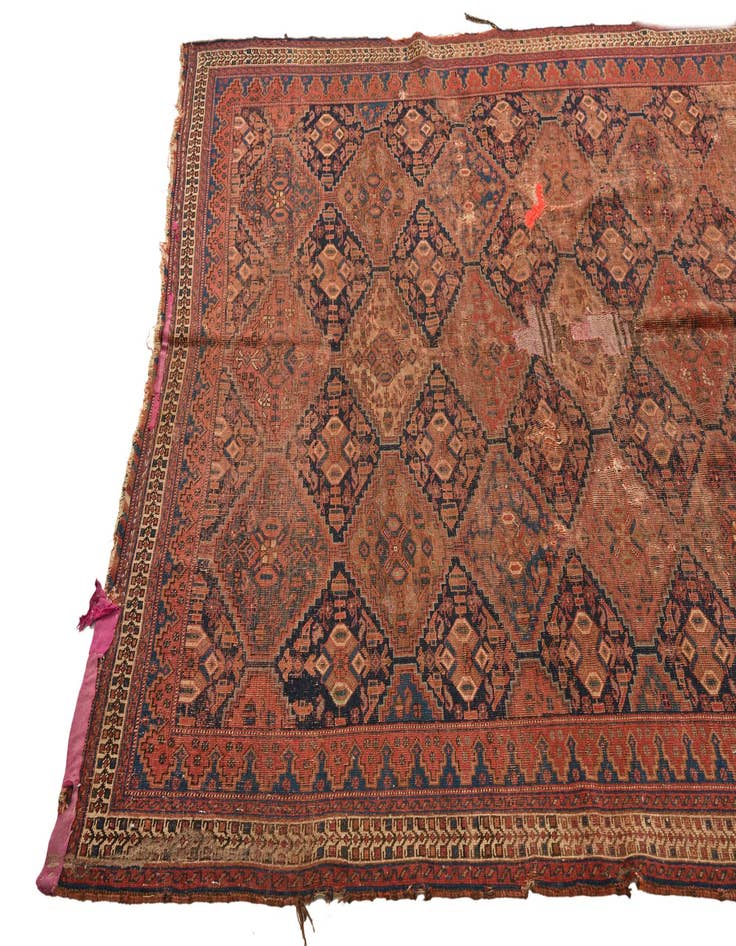 Detail image of  5' 1 x 6'  Hand Knotted Shiraz Persian Wool Square Rug