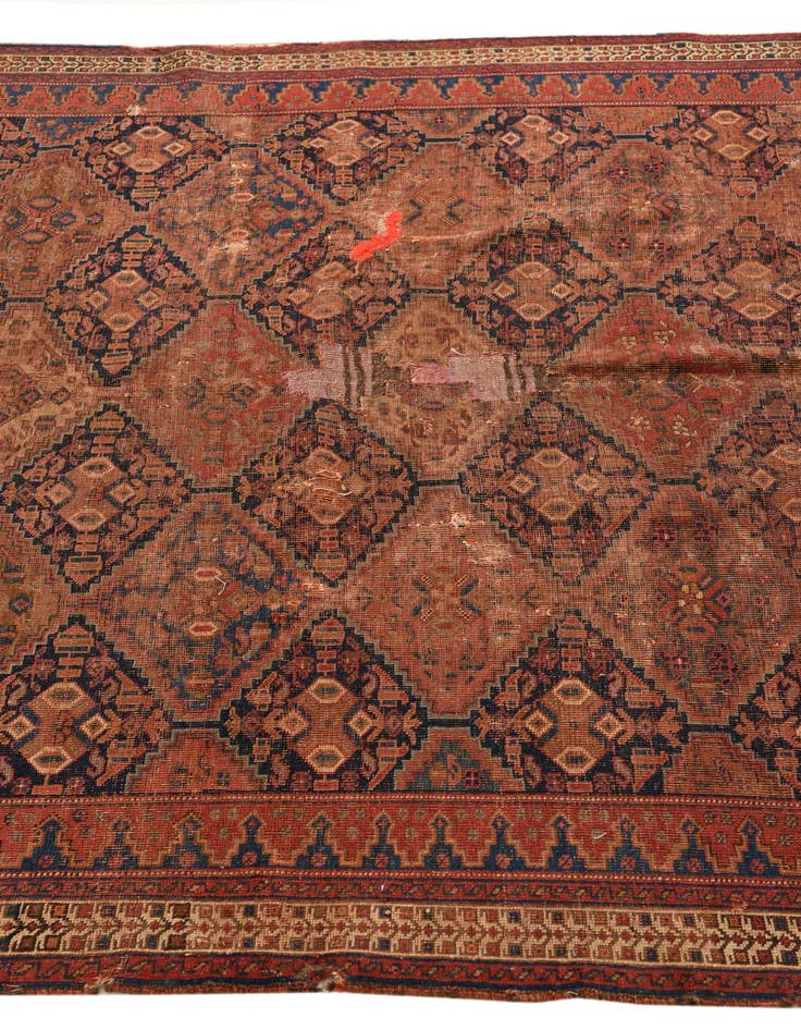 Detail image of  5' 1 x 6'  Hand Knotted Shiraz Persian Wool Square Rug