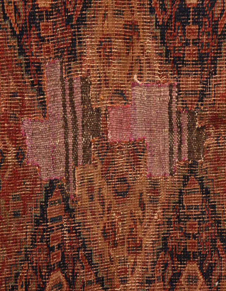 Detail image of  5' 1 x 6'  Hand Knotted Shiraz Persian Wool Square Rug