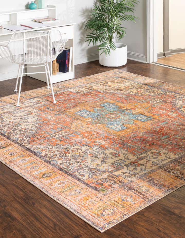 Rust Red 7' 6 x 7' 6 Timeless Square Rug | Rugs.com