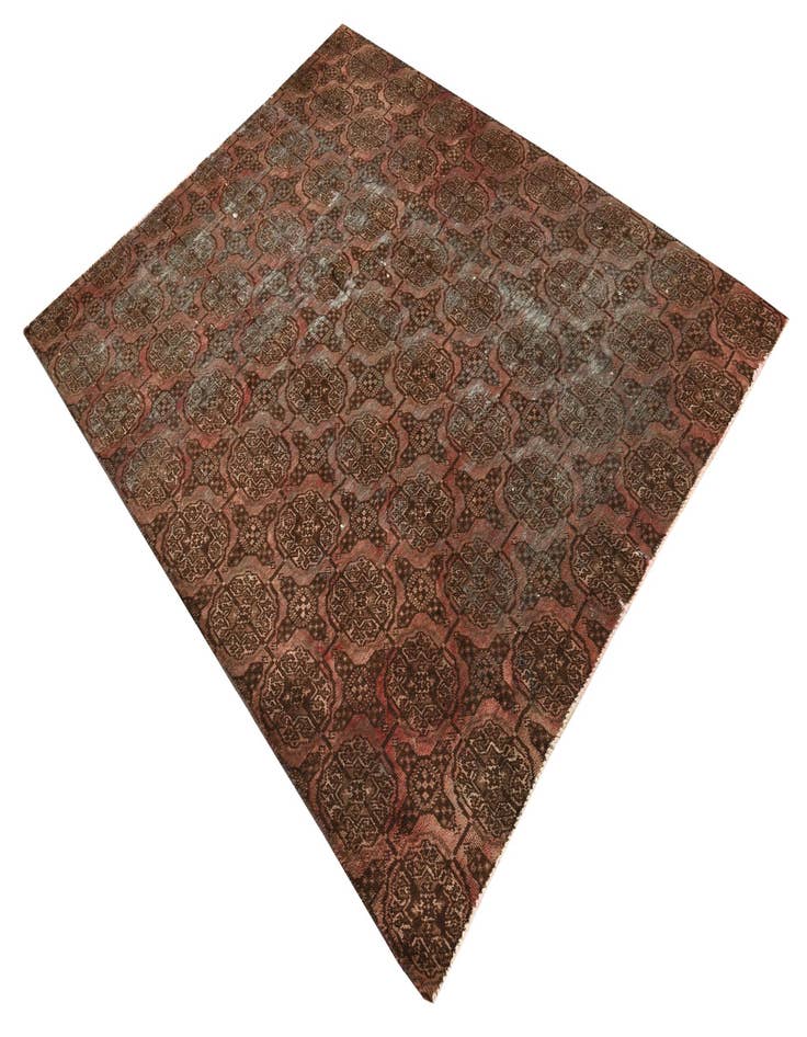 Detail image of  5' 3 x 6' 6  Hand Knotted Torkaman Persian Wool Square Rug