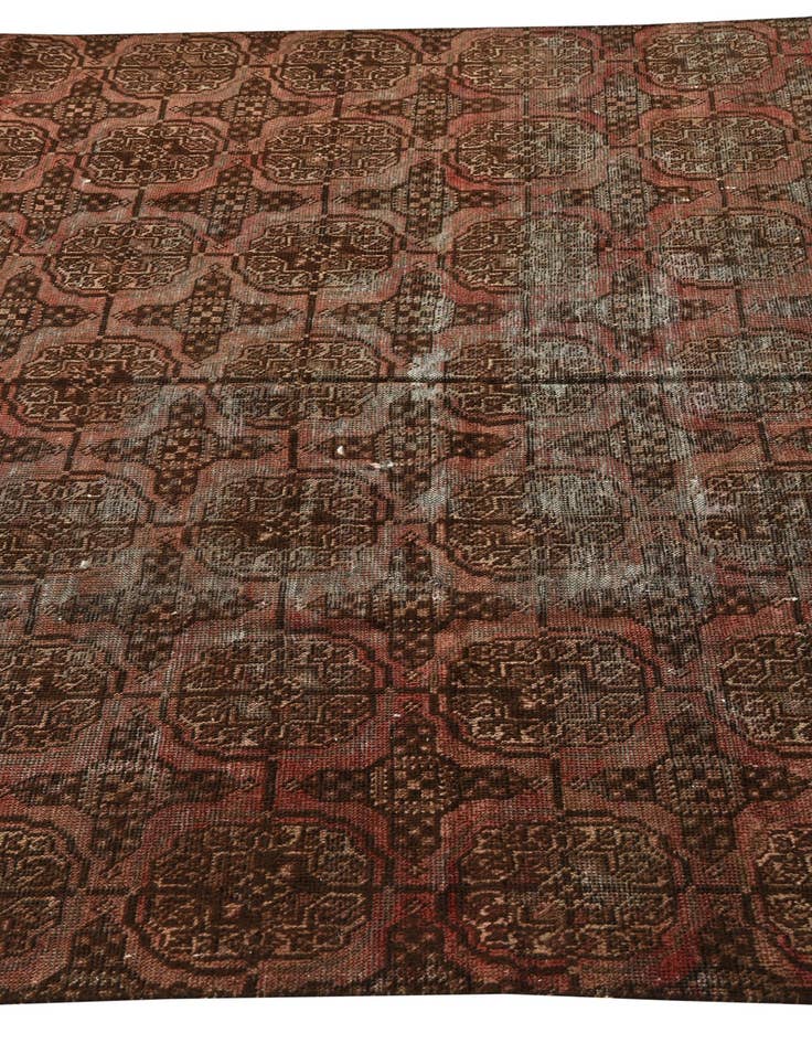 Detail image of  5' 3 x 6' 6  Hand Knotted Torkaman Persian Wool Square Rug