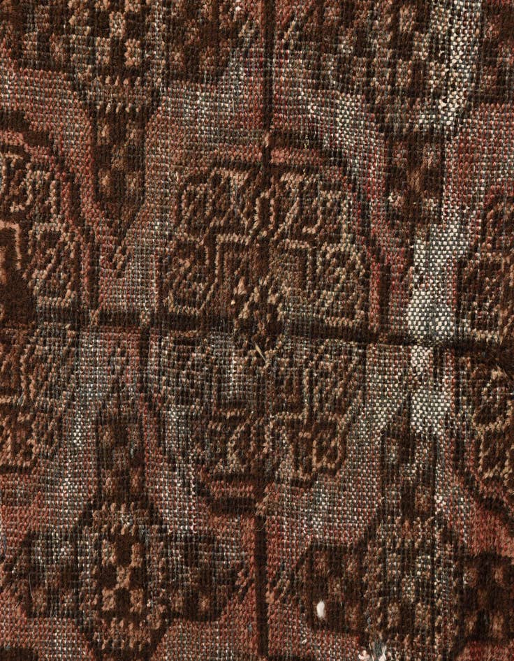 Detail image of  5' 3 x 6' 6  Hand Knotted Torkaman Persian Wool Square Rug