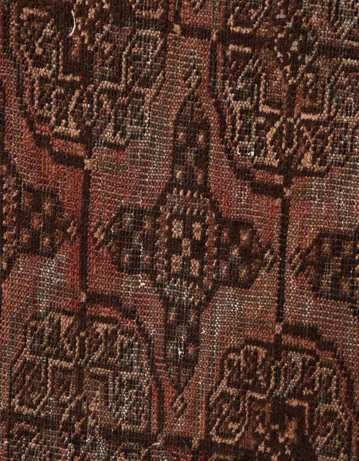 Detail image of  5' 3 x 6' 6  Hand Knotted Torkaman Persian Wool Square Rug