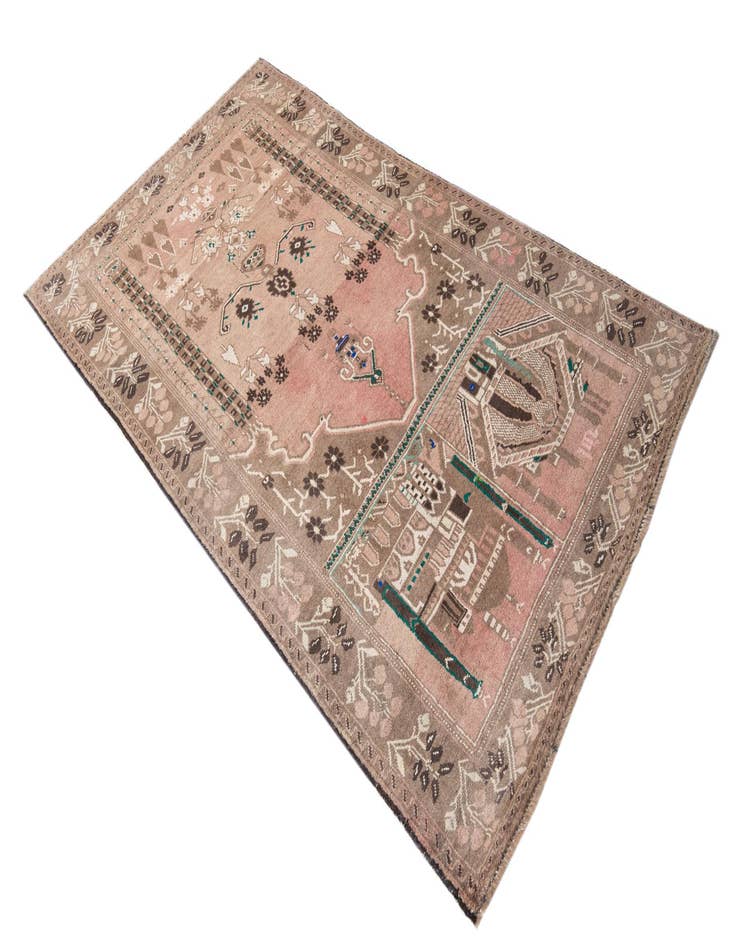 Detail image of  3' 8 x 3' 9  Hand Knotted Ultra Vintage Persian Wool Square Rug