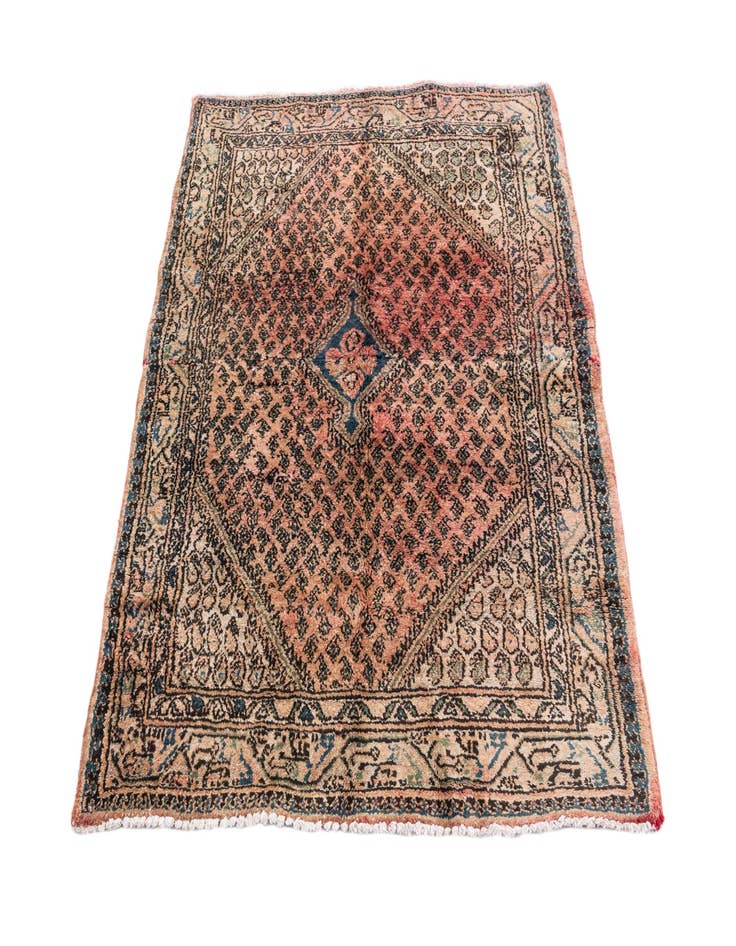 Detail image of  3' 9 x 4' 7  Hand Knotted Ultra Vintage Persian Wool Square Rug