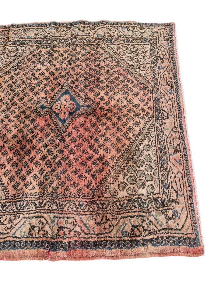 Detail image of  3' 9 x 4' 7  Hand Knotted Ultra Vintage Persian Wool Square Rug