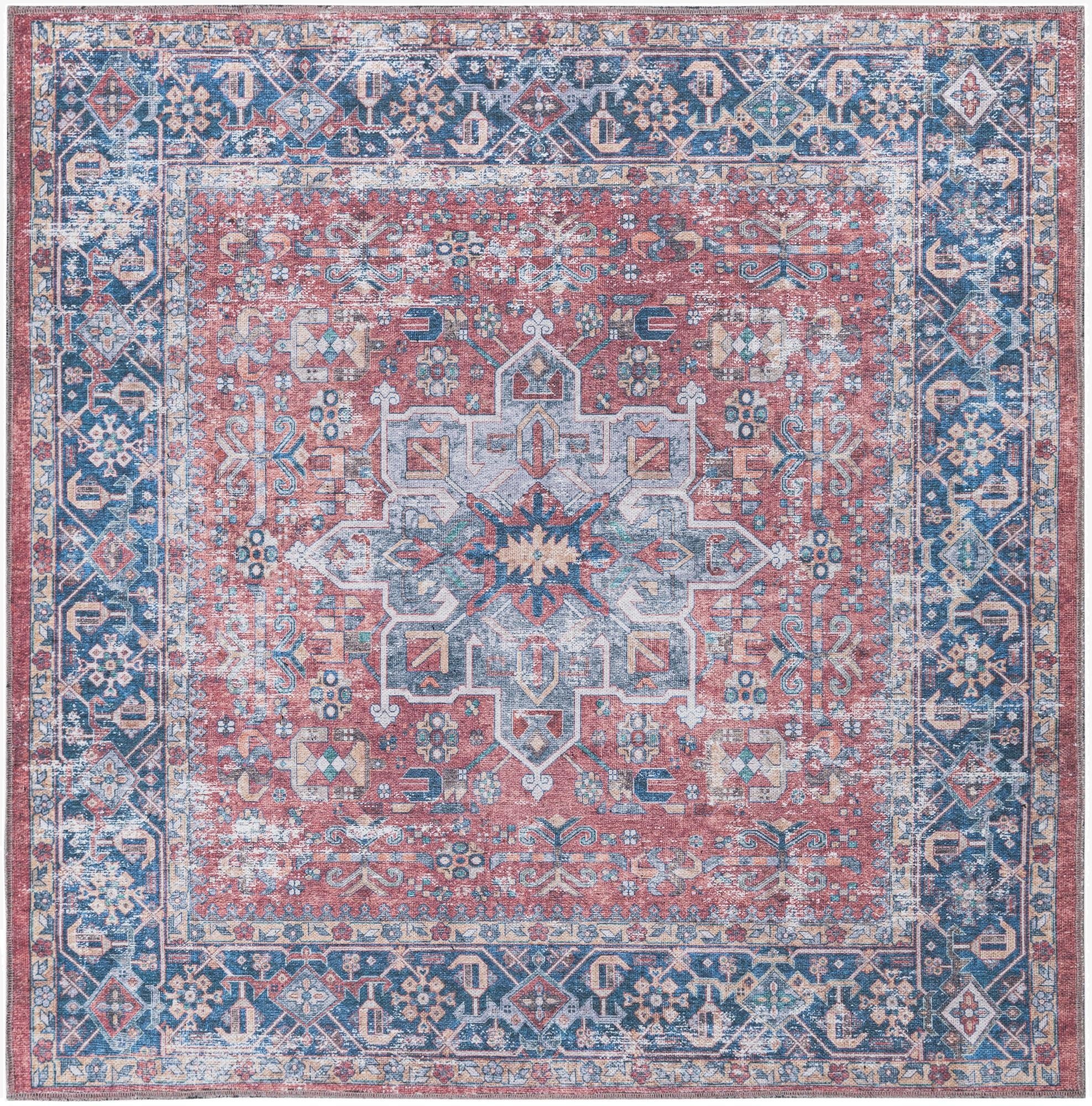  5' x 5'  Washable Yara Square Rug
