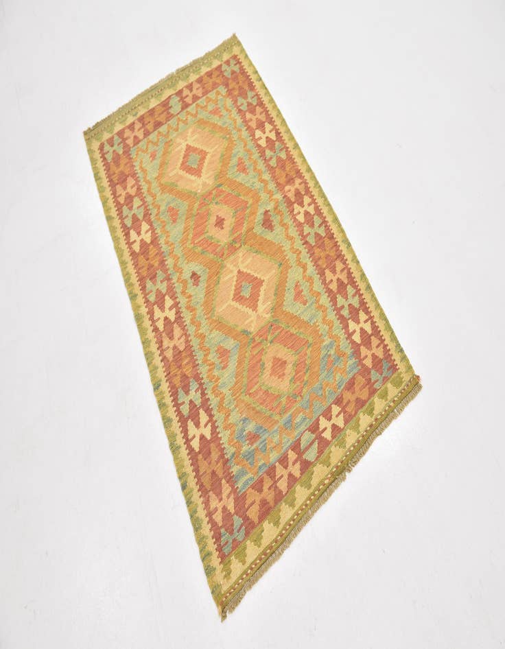 Detail image of  2' 9 x 4' 5  Hand Woven Kilim Waziri Wool Rug