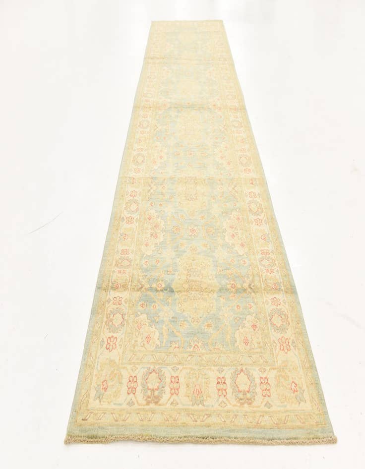 Detail image of  3' 1 x 10' 10  Hand Knotted Peshawar Ziegler Runner Rug