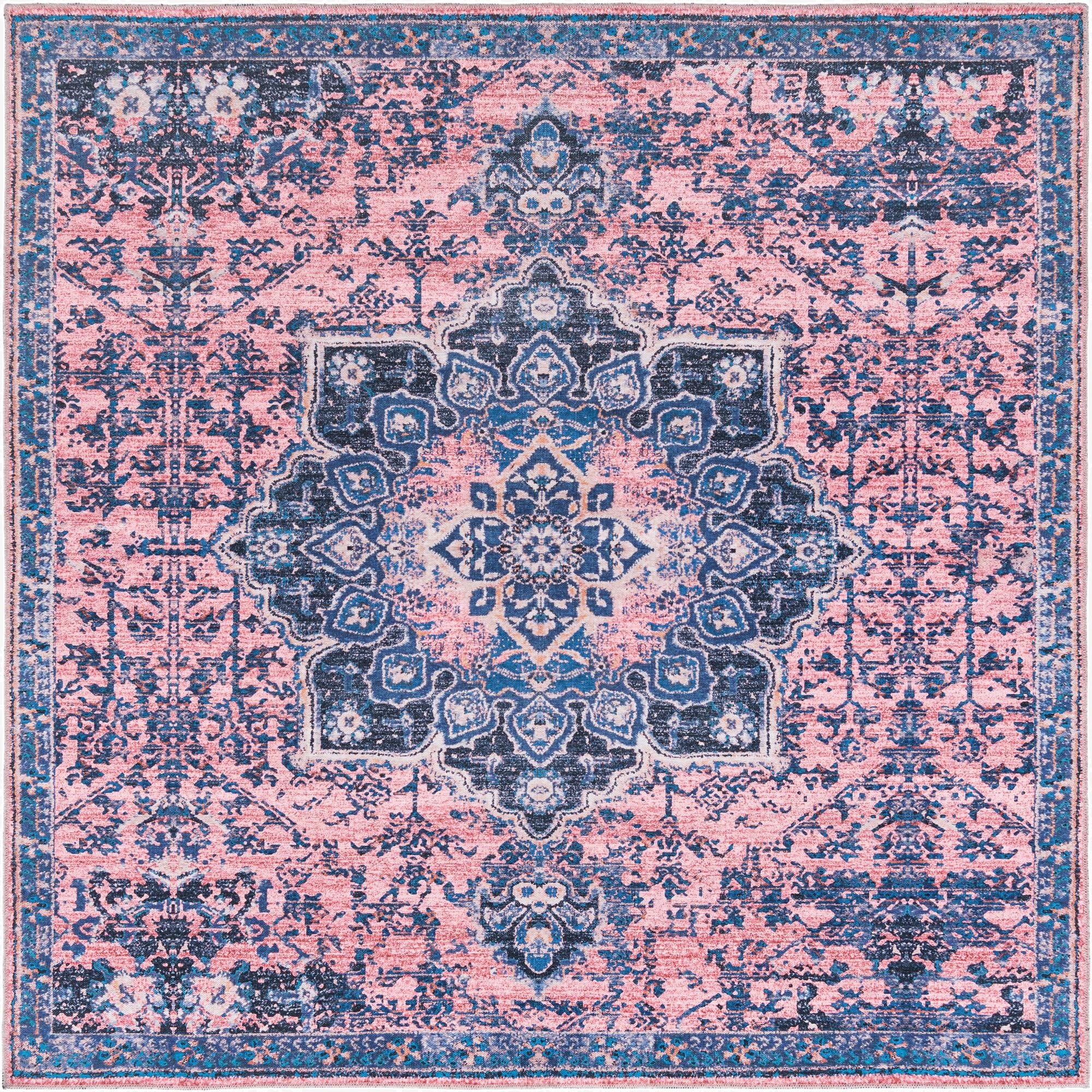  7' 3 x 7' 3  Washable Francesca Square Rug
