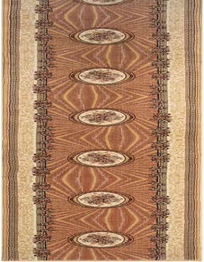 A rectangular Chateau Palace rug in shades of orange and pink, featuring a traditional Oriental pattern with floral medallions.