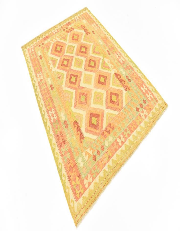 Detail image of  4' 9 x 6' 8  Hand Woven Kilim Waziri Wool Rug