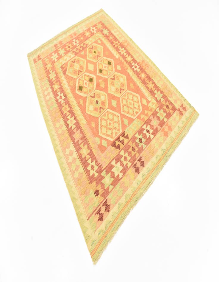 Detail image of  4' 9 x 6' 7  Hand Woven Kilim Waziri Wool Rug