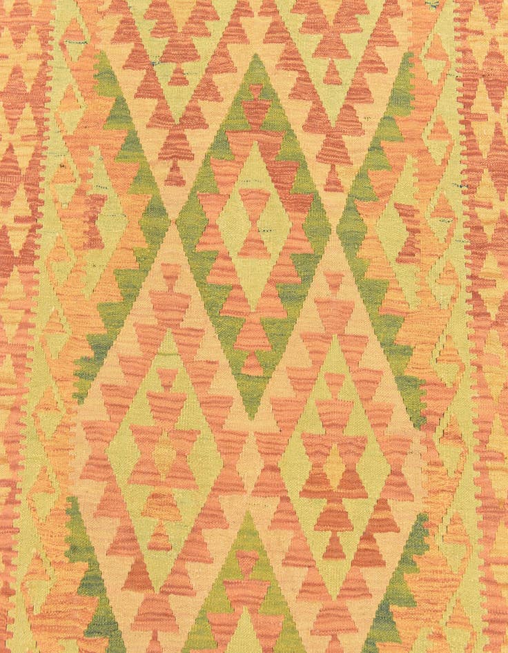Detail image of  4' 8 x 7'  Hand Woven Kilim Waziri Wool Rug