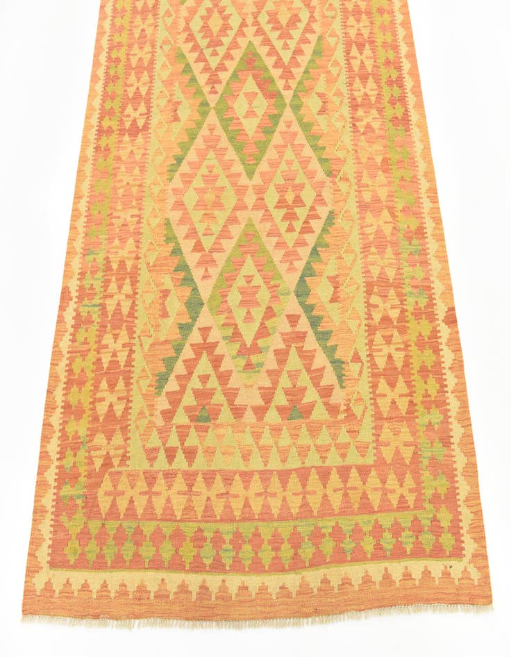 Detail image of  4' 8 x 7'  Hand Woven Kilim Waziri Wool Rug