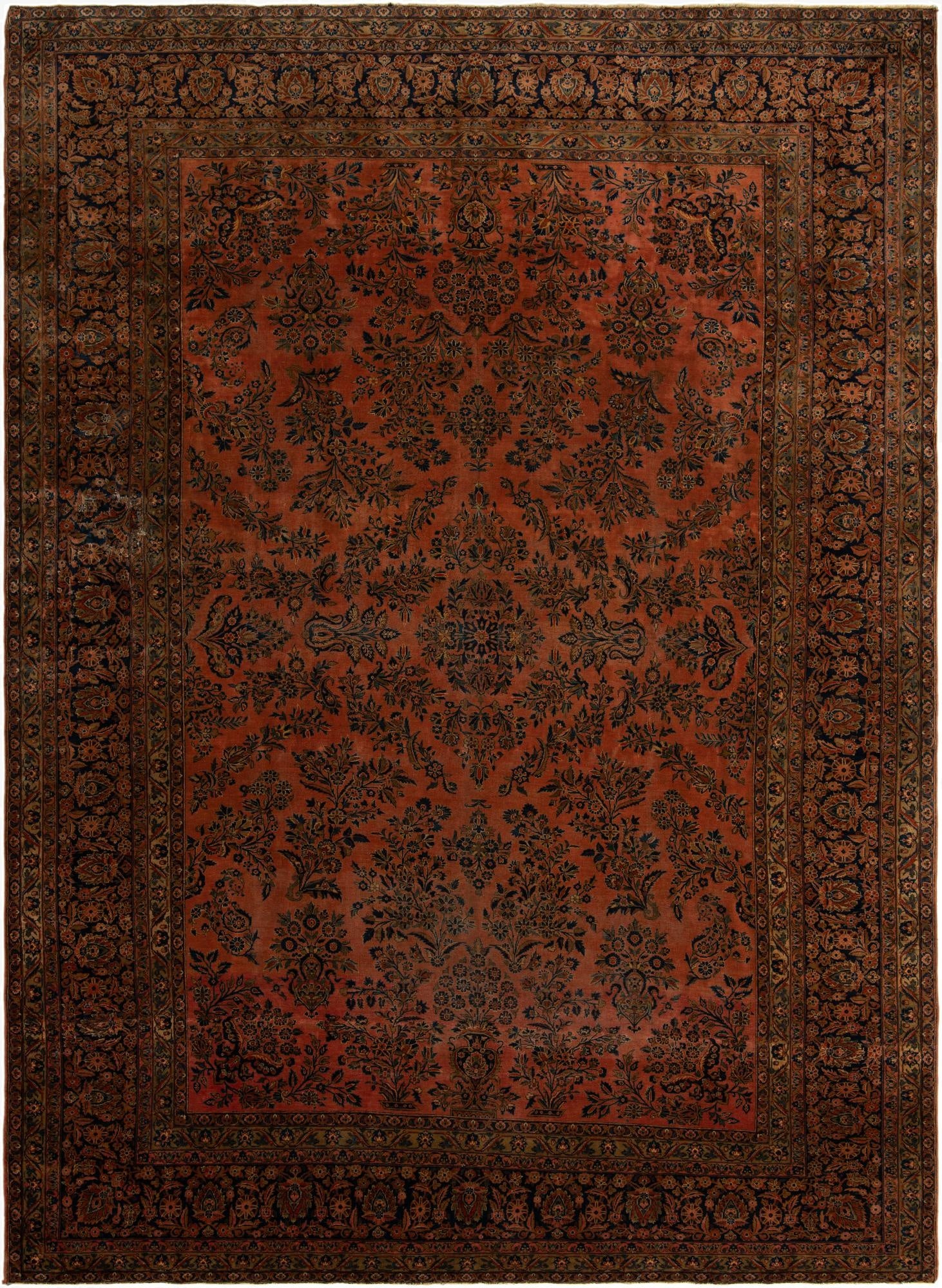  10' x 13' 10  Hand Knotted Sarough Persian Wool Rug