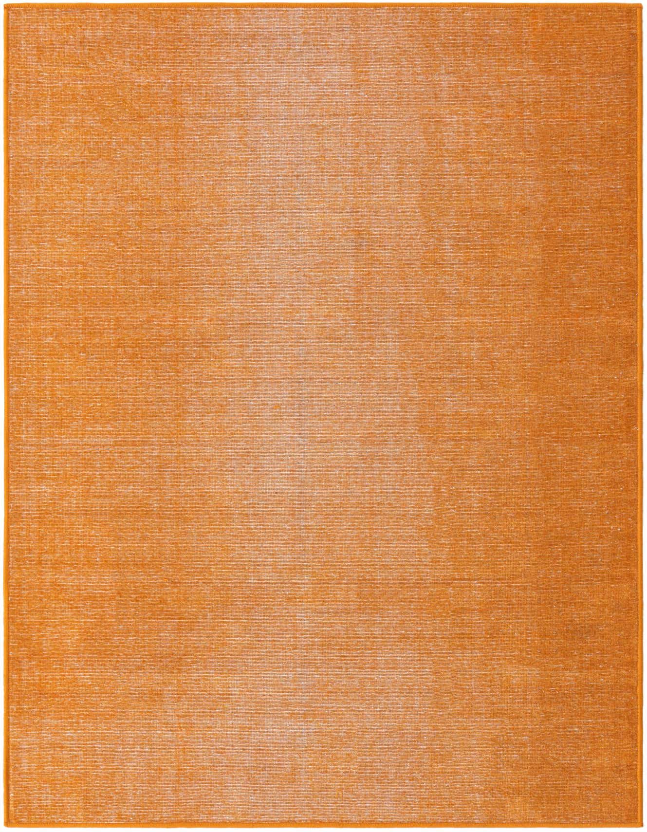 A 4x6 rectangular Rugs.com SoHo rug in a solid orange and pink transitional style, suitable for a living room.