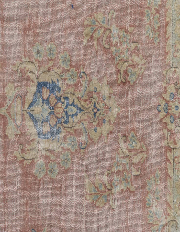Detail image of  9' 8 x 13'  Hand Knotted Ultra Vintage Persian Wool Rug