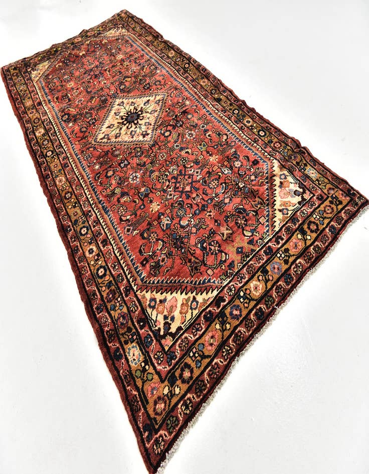 Detail image of 5' 4 x 10' 8 Hand Knotted Hossainabad Persian Wool Runner Rug