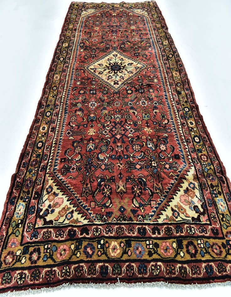Detail image of 5' 4 x 10' 8 Hand Knotted Hossainabad Persian Wool Runner Rug