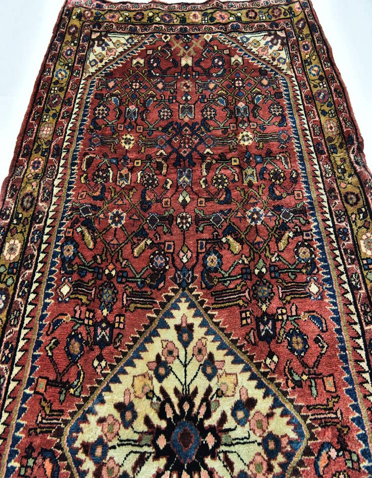 Detail image of 5' 4 x 10' 8 Hand Knotted Hossainabad Persian Wool Runner Rug