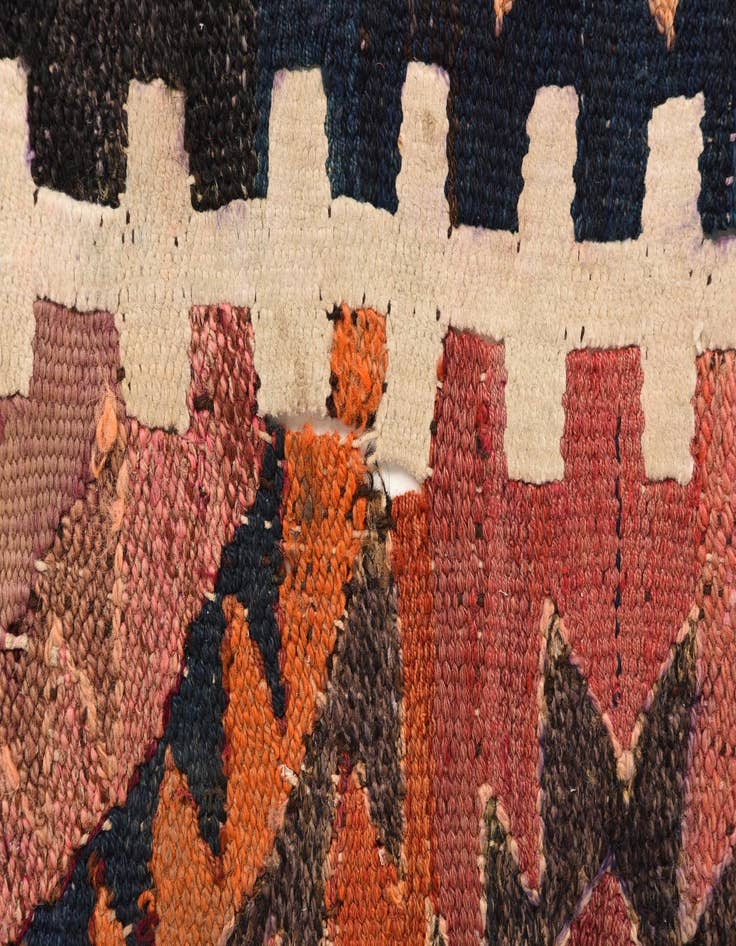 Detail image of  3' 10 x 10' 9  Hand Woven Kilim Fars Wool Runner Rug