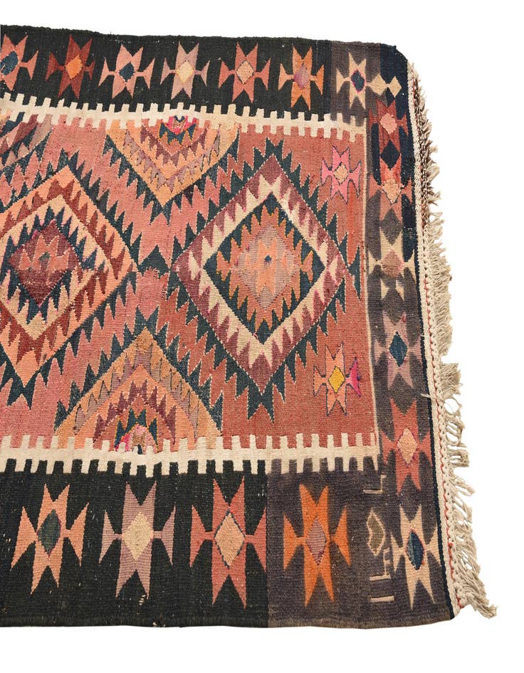 Detail image of  3' 10 x 10' 9  Hand Woven Kilim Fars Wool Runner Rug