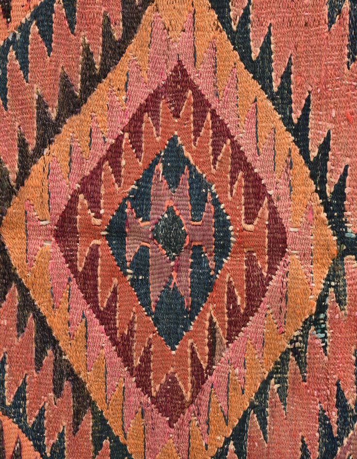 Detail image of  3' 10 x 10' 9  Hand Woven Kilim Fars Wool Runner Rug