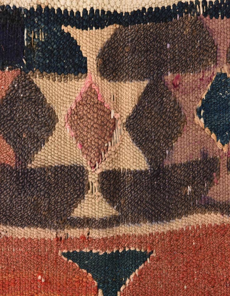 Detail image of  3' 10 x 10' 9  Hand Woven Kilim Fars Wool Runner Rug