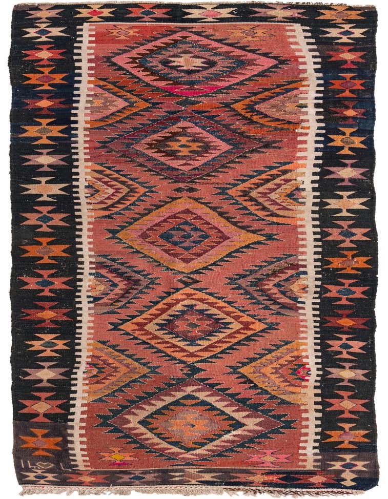 Primary image  3' 10 x 10' 9  Hand Woven Kilim Fars Wool Runner Rug