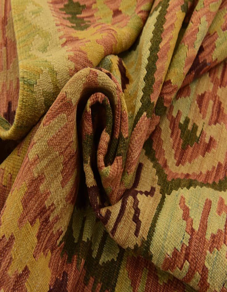 Detail image of  3' 3 x 6' 7  Hand Woven Kilim Maymana Wool Runner Rug