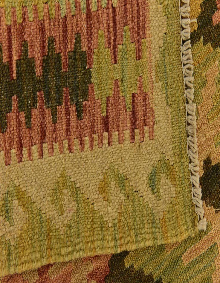 Detail image of  3' 3 x 6' 7  Hand Woven Kilim Maymana Wool Runner Rug