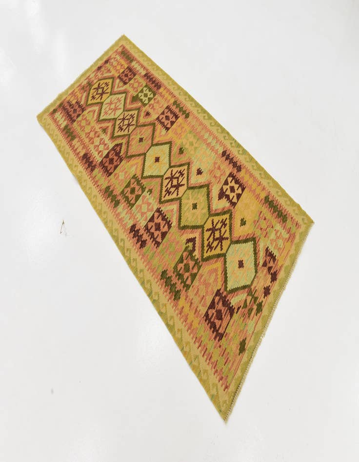 Detail image of  3' 3 x 6' 7  Hand Woven Kilim Maymana Wool Runner Rug