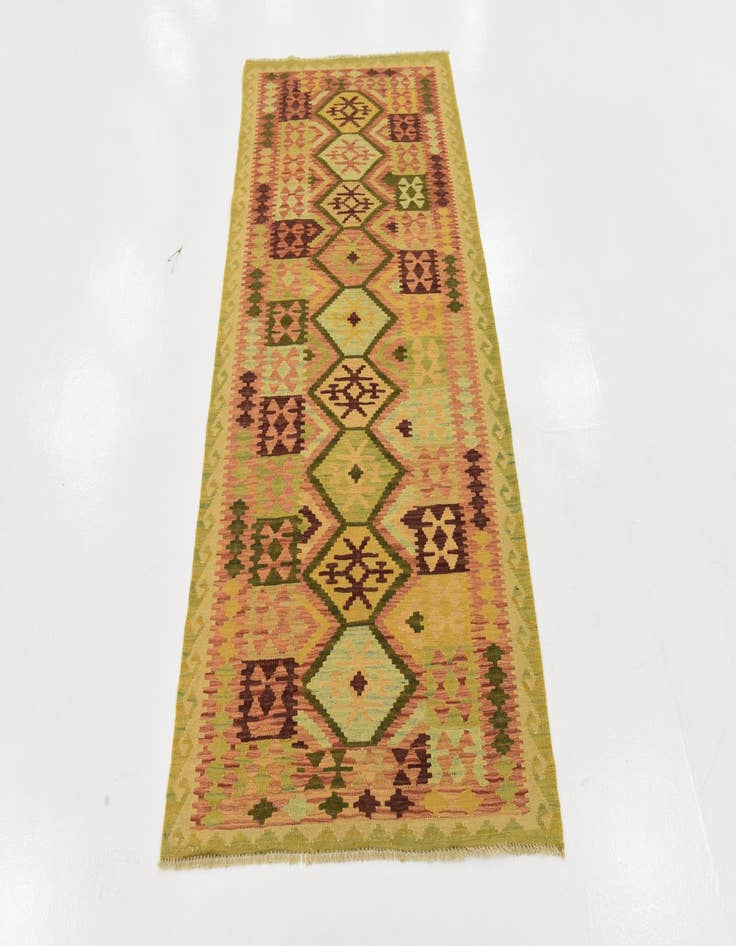 Detail image of  3' 3 x 6' 7  Hand Woven Kilim Maymana Wool Runner Rug