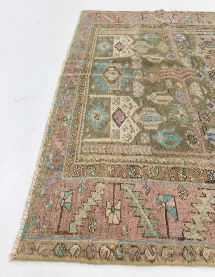 Detail image of 4' 10 x 9' 6 Hand Knotted Ultra Vintage Persian Wool Runner Rug