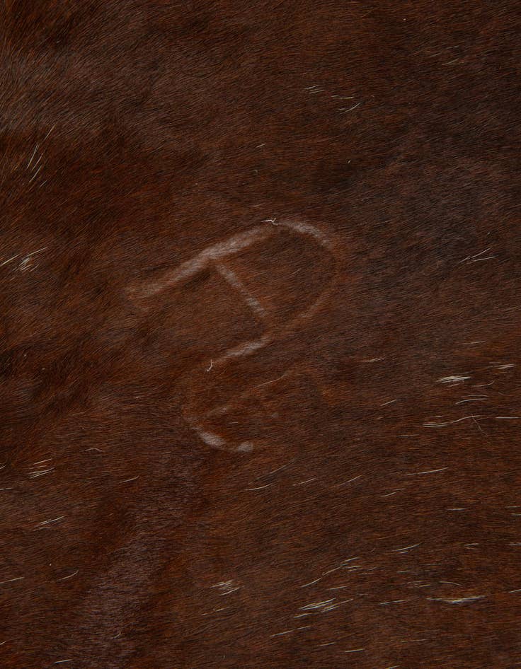 Detail image of  6' 7 x 7' 5 Cowhide Leather Rug
