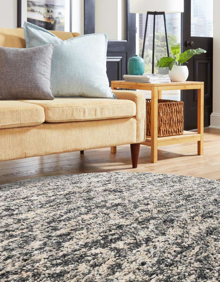 Salt and Pepper 6' 1 x 6' 1 Hand Woven Haka Deluxe Shag Round Rug ...