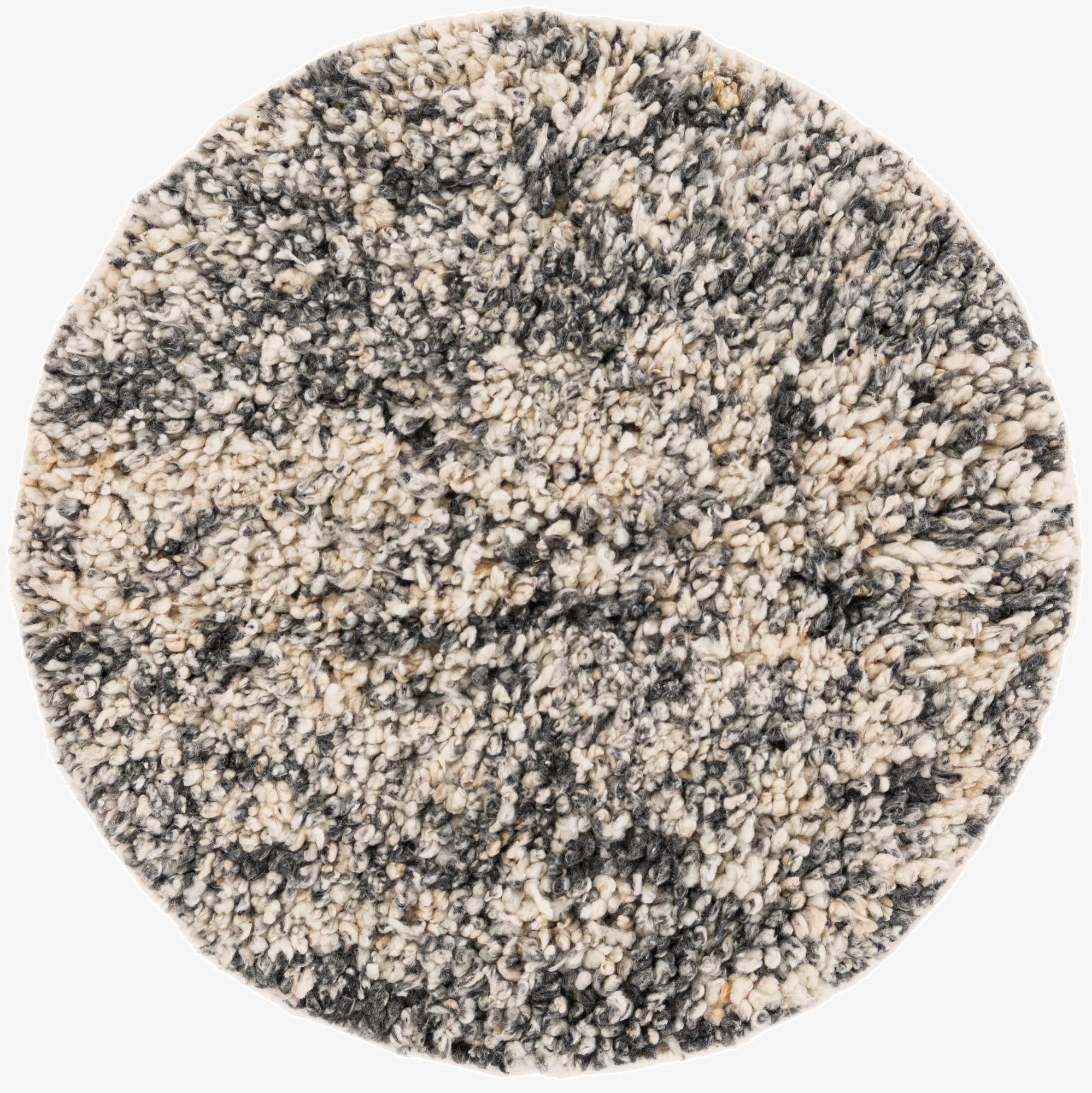  3' 1 x 3' 1  Hand Woven Haka Deluxe Shag Round Rug