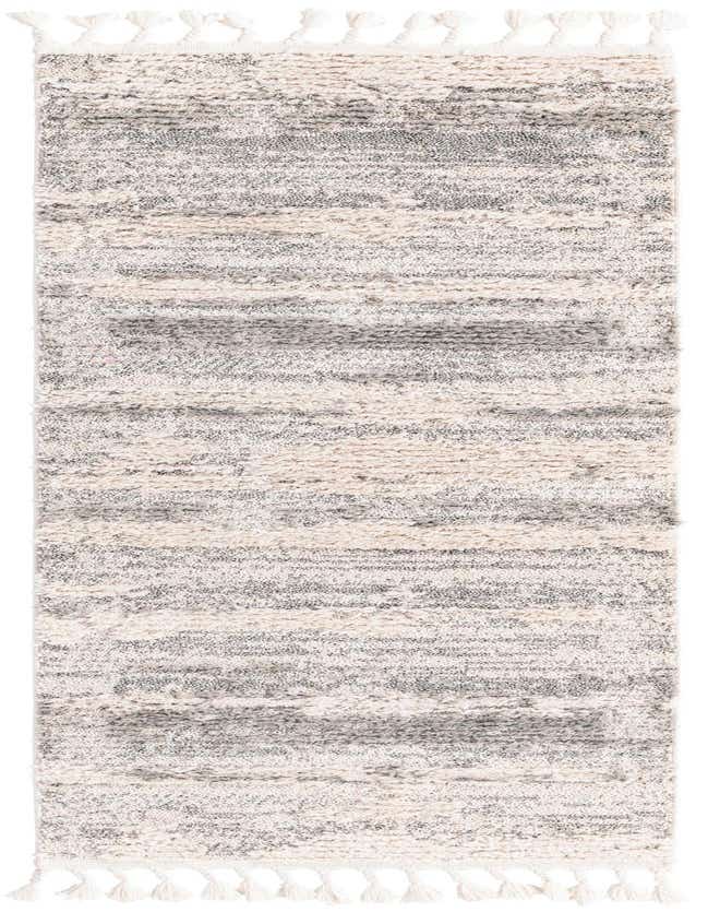 A 6 ft runner rug from the Cherokee collection, featuring a textured tribal pattern in shades of brown, tan, cream, and white, with decorative tassels on both ends.