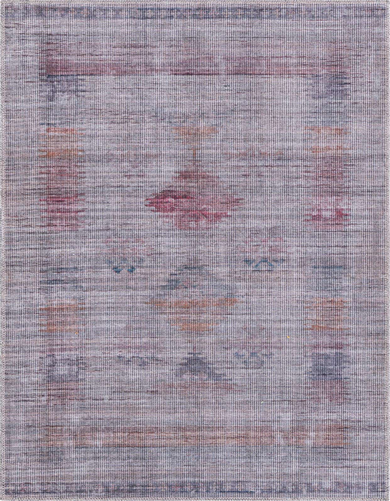 A 3x5 rectangular ivory and cream rug with a faded Southwestern and tribal abstract pattern in muted reds, oranges, and blues.