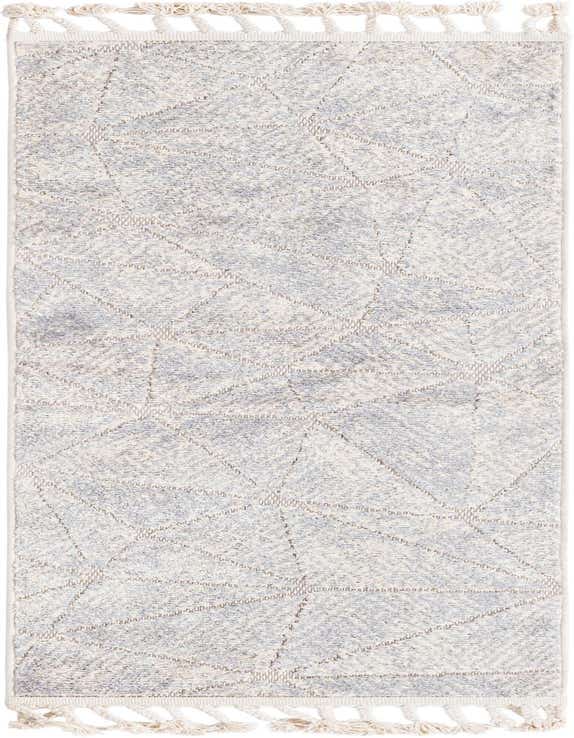 A 6 ft runner rug from the Arlo collection, featuring a textured high-low pile in ivory and cream with a modern geometric pattern, perfect for a hallway.