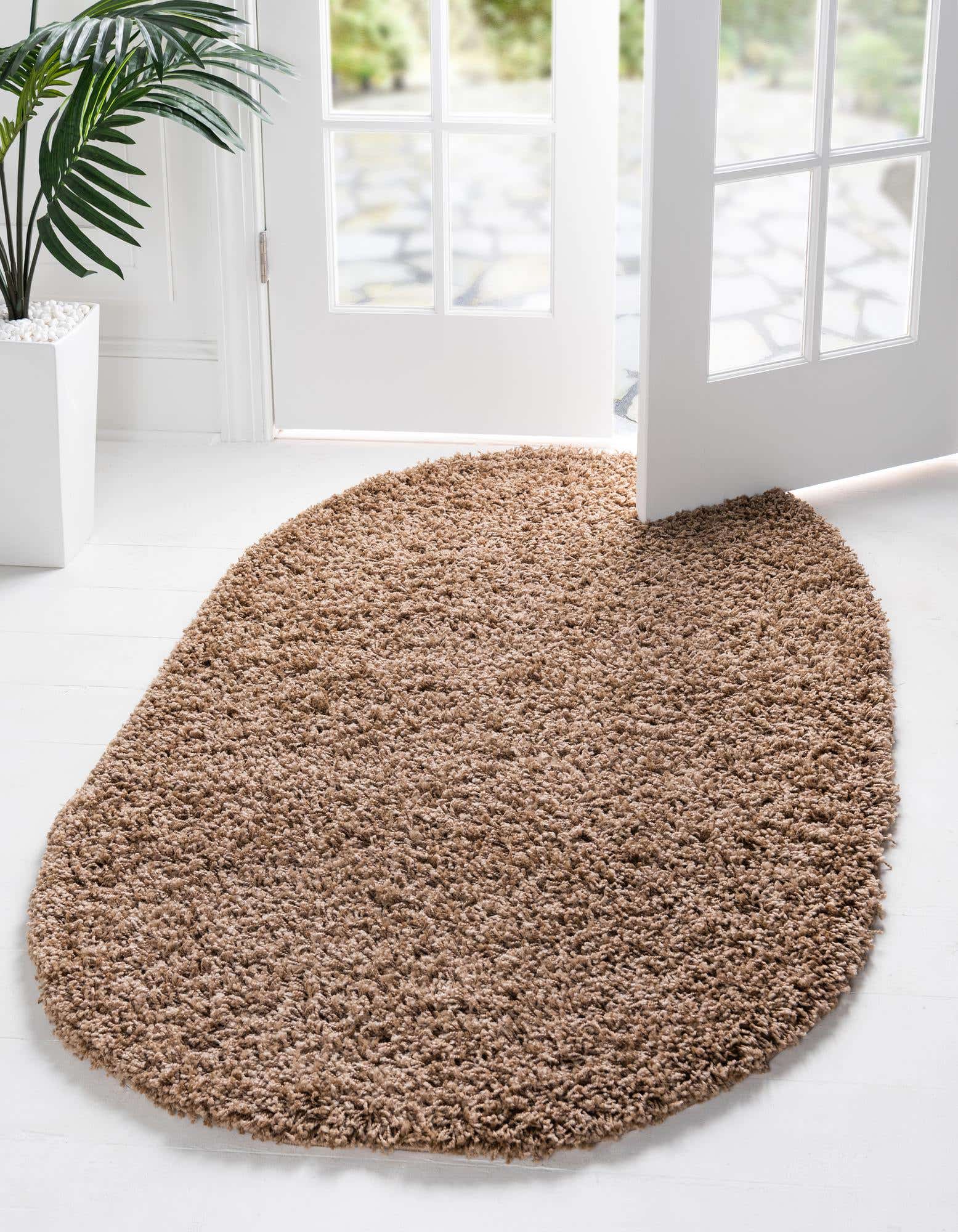 Primary image of  7' 10 x 10' Solid Shag Oval Rug