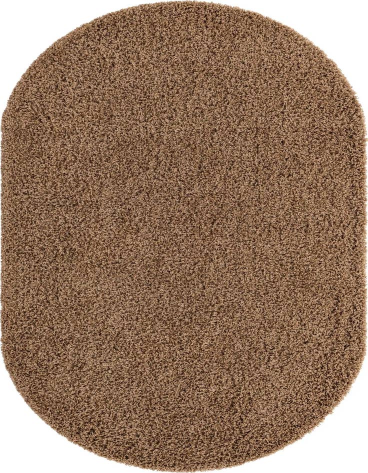 Detail image of  5' 3 x 8' Solid Shag Oval Rug