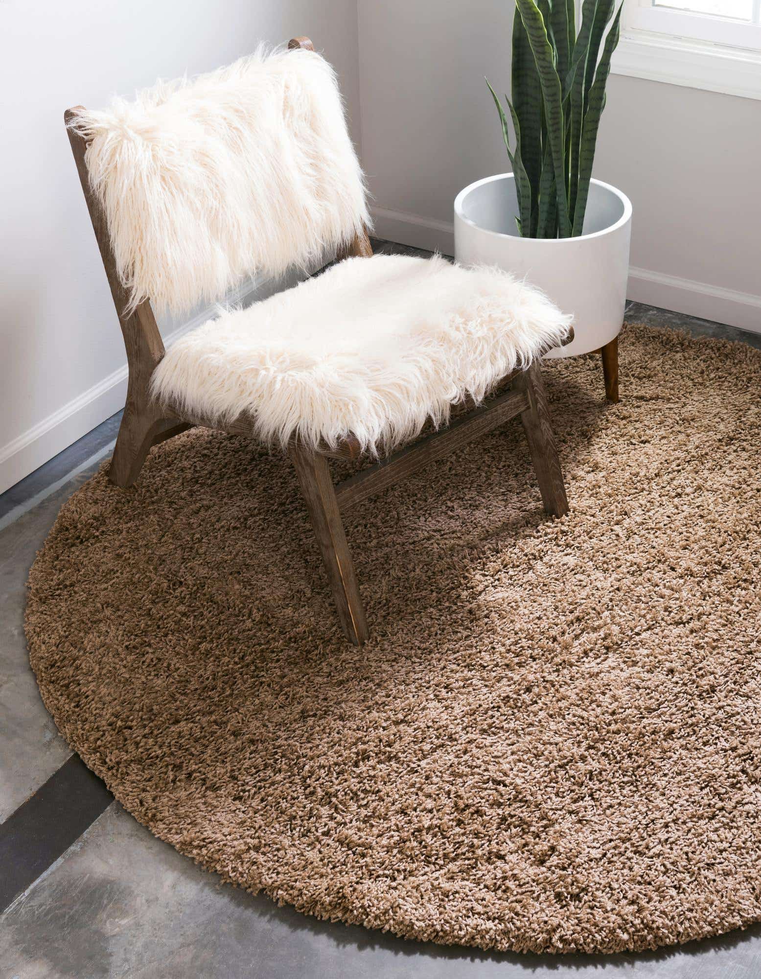 Primary image of  4' x 4' Solid Shag Round Rug